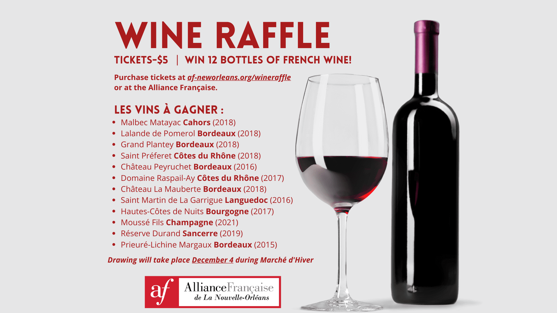 Alliance Francaise De La Nouvelle Orleans Afno Wine Raffle